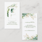 E Letter Monogram Gold Greenerity Blätter Elegant Visitenkarte (Vorne/Hinten)