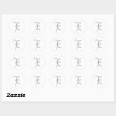 E Letter Monogram Sticker Grau Altes Englisch (Blatt)