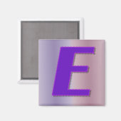 E lila Monogramm Magnet (Vorderseite/Rückseite)