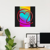 e m i l l 4 y u u | Feuerrot, linear farbig Poster (Heimbüro)