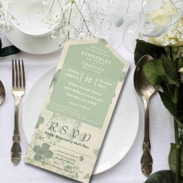 E-Mail für botanische Vierblättriges Kleeblatt grü All In One Einladung