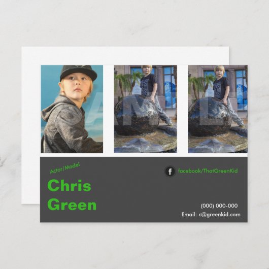 E-Mail-Headshot Postcard Actor Model Template Postkarte (Vorne/Hinten)