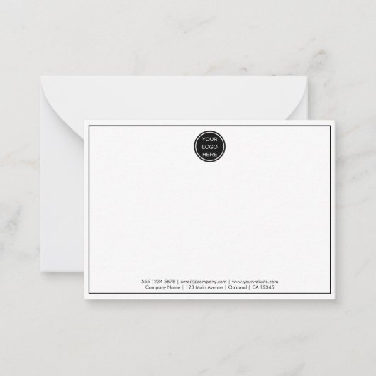 E-Mail mit dem Logo der Firma "Simple Black Border Mitteilungskarte (Vorderseite)