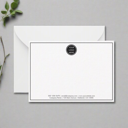 E-Mail mit dem Logo der Firma "Simple Black Border Mitteilungskarte