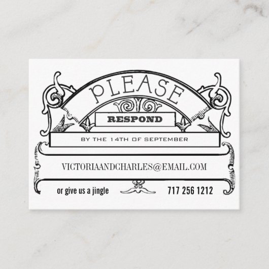 E-Mail- oder Telefonkarten für die Chalkboard-Antw Begleitkarte (Vorderseite)