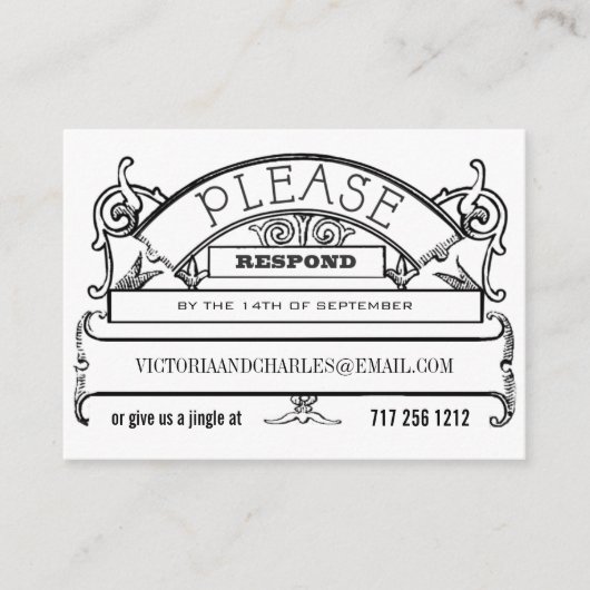 E-Mail- oder Telefonkarten für die Chalkboard-Antw Begleitkarte (Vorderseite)