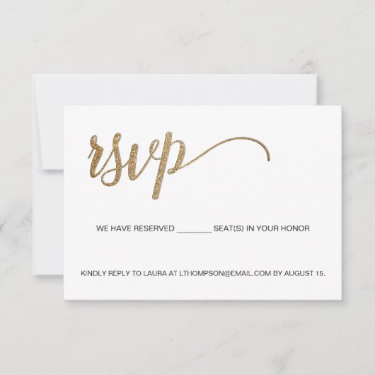 E-Mail UAWG Custom QR reservierte Plätze Gold RSVP Karte (Vorderseite)