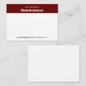 E-Mail vom Schreibtisch des dunkelroten weißen Nam Mitteilungskarte (Vorne/Hinten)