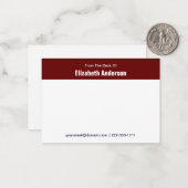 E-Mail vom Schreibtisch des dunkelroten weißen Nam Mitteilungskarte (Vorderseite/Rückseite Beispiel)