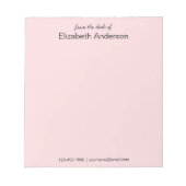 E-Mail vom Schreibtisch des hellrosa Schwarzen Nam Notizblock (Vorderseite)