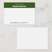 E-Mail vom Schreibtisch mit grünem und weißem Name Mitteilungskarte (Vorne/Hinten)