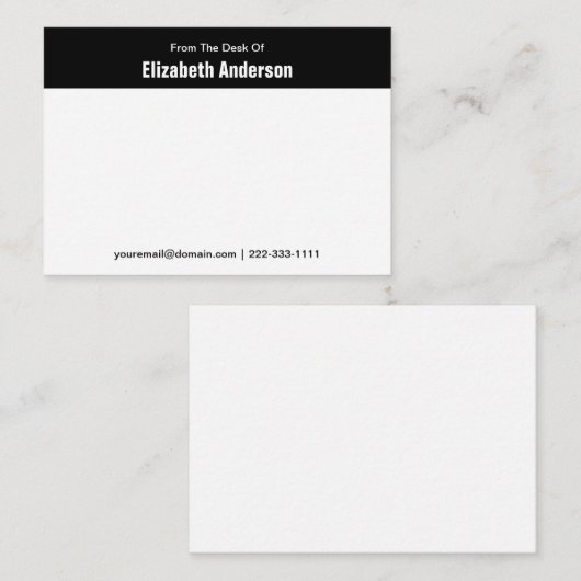 E-Mail vom Schreibtisch mit schwarzem und weißem N Mitteilungskarte (Vorne/Hinten)