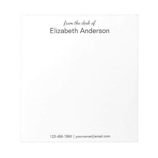 E-Mail vom Schreibtisch mit weißem und schwarzem N Notizblock (Vorderseite)