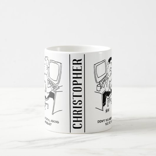 E-Mails des Computerbetreibers, die Zucker anforde Kaffeetasse (Mittel)