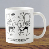 E-Mails des Computerbetreibers, die Zucker anforde Kaffeetasse