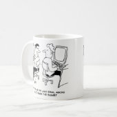 E-Mails des Computerbetreibers, die Zucker anforde Kaffeetasse (Vorderseite Links)