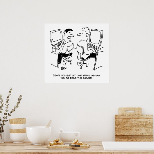 E-Mails des Computerbetreibers, die Zucker anforde Poster (Küche)