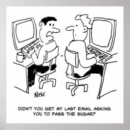 E-Mails des Computerbetreibers, die Zucker anforde Poster