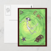 E MC2 Alien Postkarte (Vorne/Hinten)
