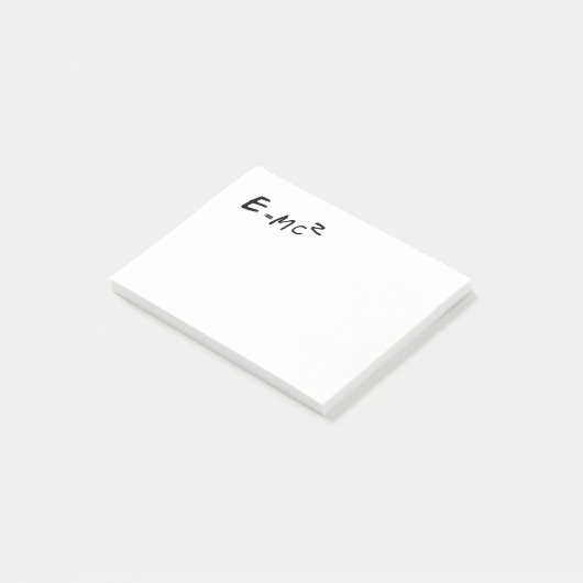 E=MC2 E entspricht Lux quadriert Post-it Klebezettel (angewinkelt)