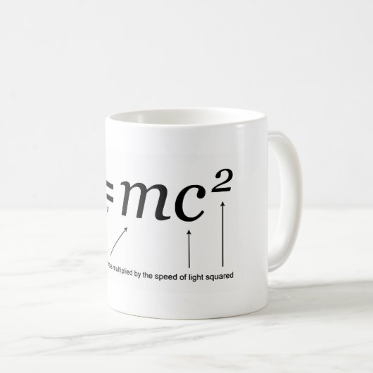 E=MC2 Einsteins Relativitätstheorie Kaffeetasse (VorderseiteRechts)