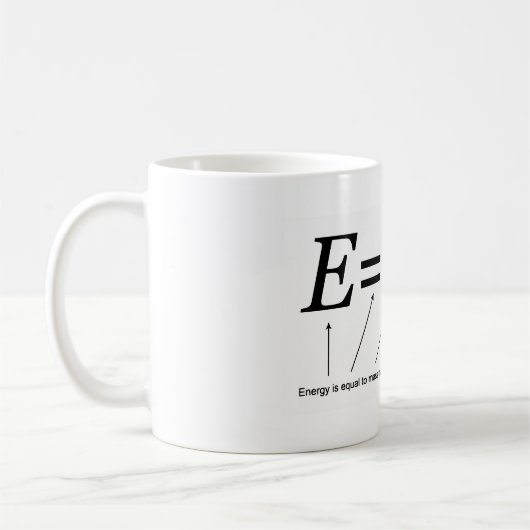 E=MC2 Einsteins Relativitätstheorie Kaffeetasse (Links)