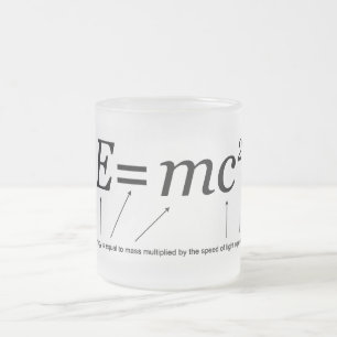 E=MC2 Einsteins Relativitätstheorie Mattglastasse