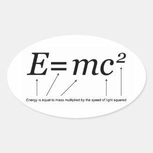 E=MC2 Einsteins Relativitätstheorie Ovaler Aufkleber