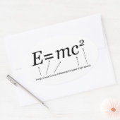 E=MC2 Einsteins Relativitätstheorie Ovaler Aufkleber (Umschlag)