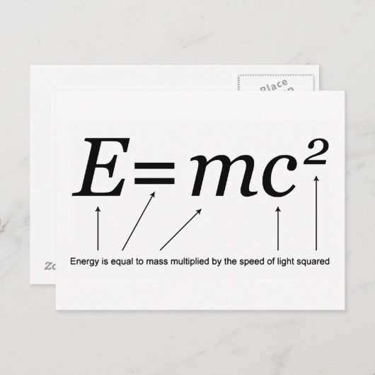 E=MC2 Einsteins Relativitätstheorie Postkarte (Vorne/Hinten)