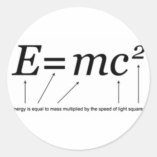 E=MC2 Einsteins Relativitätstheorie Runder Aufkleber