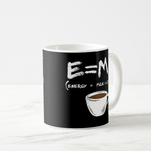 E = MC2 Energy Milk Kaffee Funny Science Coffee Kaffeetasse (VorderseiteRechts)