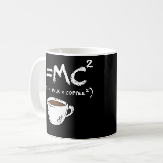 E = MC2 Energy Milk Kaffee Funny Science Coffee Kaffeetasse (Vorderseite Links)