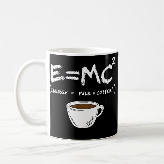 E = MC2 Energy Milk Kaffee Funny Science Coffee Kaffeetasse (Links)
