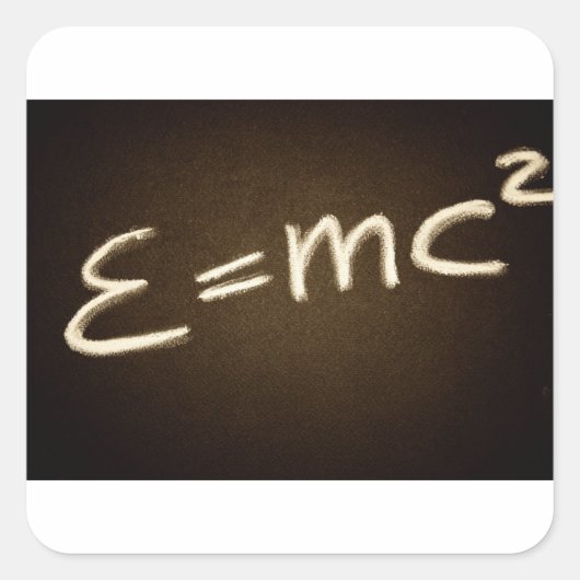 e=mc2.. quadratischer aufkleber (Vorderseite)
