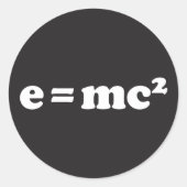 e = mc2 runder aufkleber (Vorderseite)