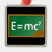E=mc2 Silbernes Ornament (Vorne)