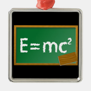E=mc2 Silbernes Ornament