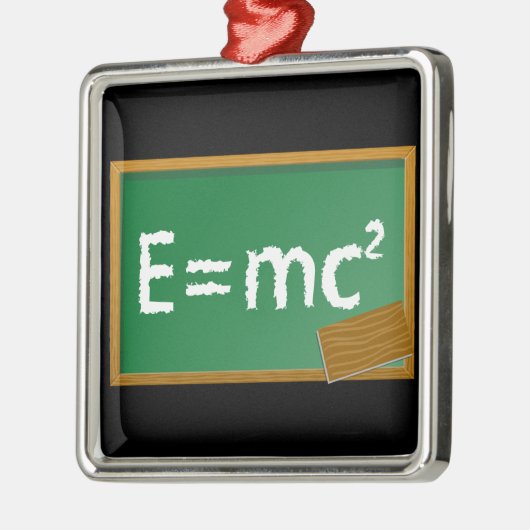 E=mc2 Silbernes Ornament (Links)
