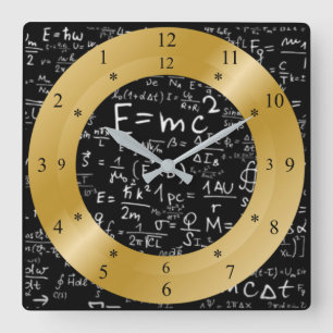 E= mc2 Time Machine Clock~Space/Time Continual~ ~  Quadratische Wanduhr