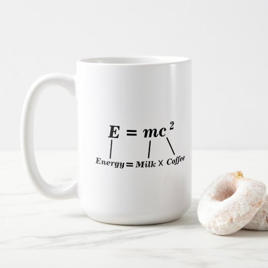 E=mc2 Wissenschaftsphysik Energie Einstein witzig Kaffeetasse (Mit Donut)