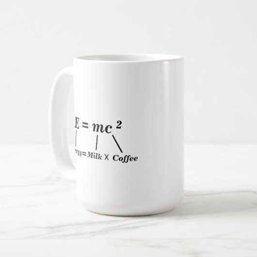 E=mc2 Wissenschaftsphysik Energie Einstein witzig Kaffeetasse (Vorderseite Links)