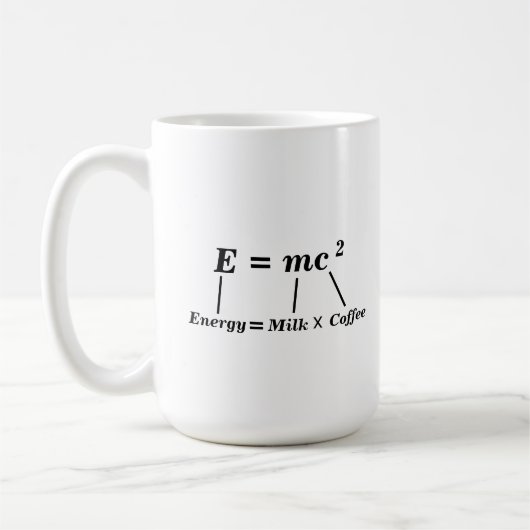 E=mc2 Wissenschaftsphysik Energie Einstein witzig Kaffeetasse (Links)