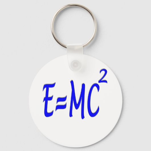 E = MC 2 (blau) Schlüsselanhänger (Vorderseite)