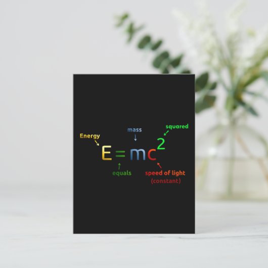 E = MC-2. E equals MC Squared Postkarte (Stehend Vorderseite)