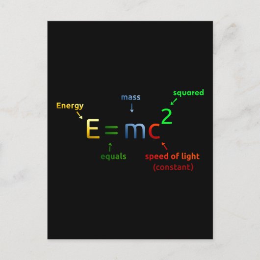 E = MC-2. E equals MC Squared Postkarte (Vorderseite)