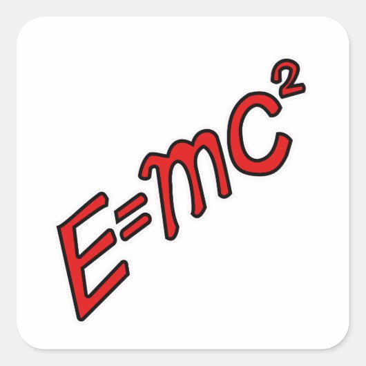 E = mc² – Genialer Modus Ein Quadratischer Aufkleber (Vorderseite)