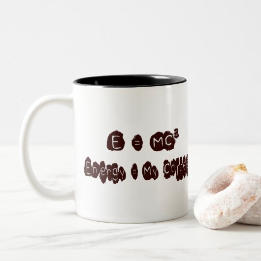 E=MC-Kaffee Zweifarbige Tasse (Mit Donut)