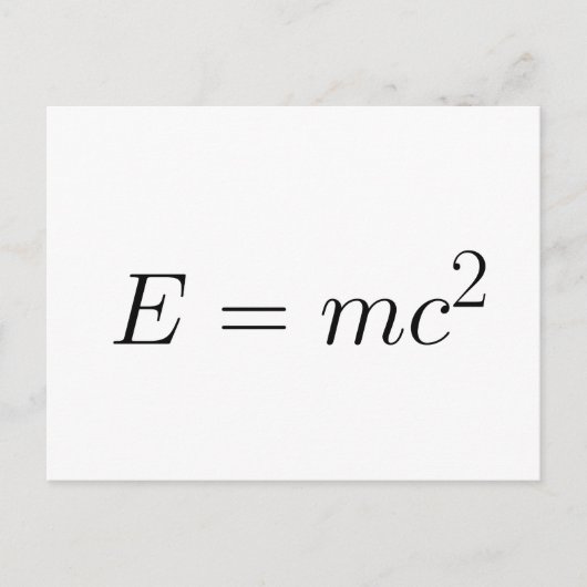 E = mc² postkarte (Vorderseite)