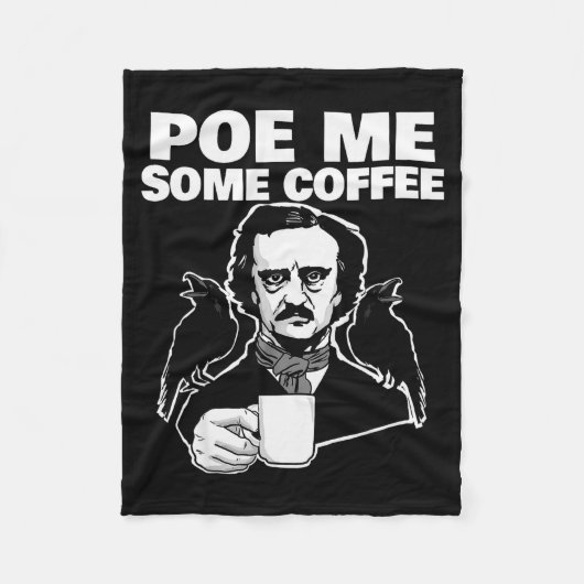 E Me Some Coffee Funny Edgar Allan E Pun  Fleecedecke (Vorderseite)